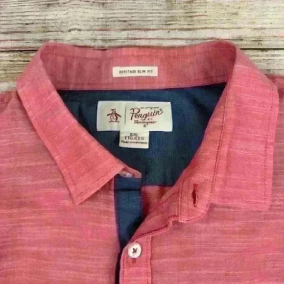 Original Penguin Mens Button Down Short Sleeve Shirt size XXL - Picture 4 of 4